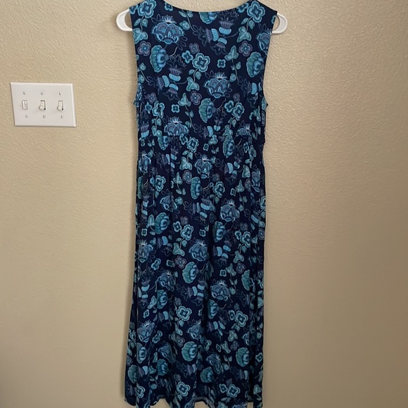 Croft and Barrow sleeveless blue floral maxi dress size 14 - Picture 5 of 5